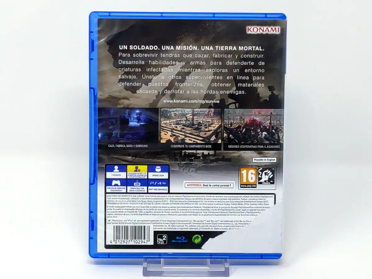 Parte trasera de Metal Gear Survive (ESP) (Rebajado) para PlayStation 4, edición PAL España
