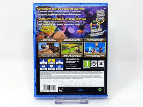 Parte trasera de Dragon Quest Builders 2 (ESP) para PlayStation 4, edición PAL España