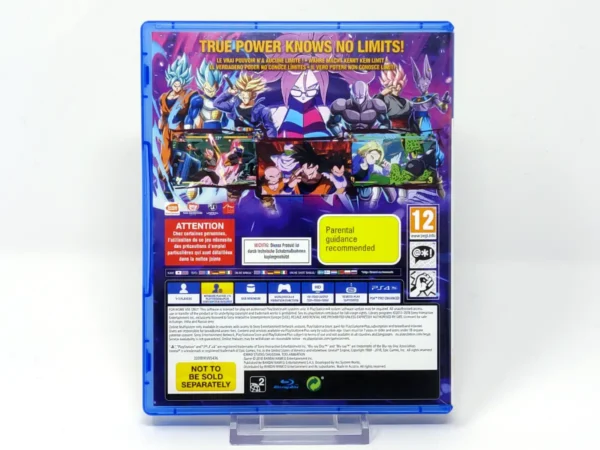 Parte trasera de Dragon Ball Fighter Z (EUR) para PlayStation 4, edición PAL EUR