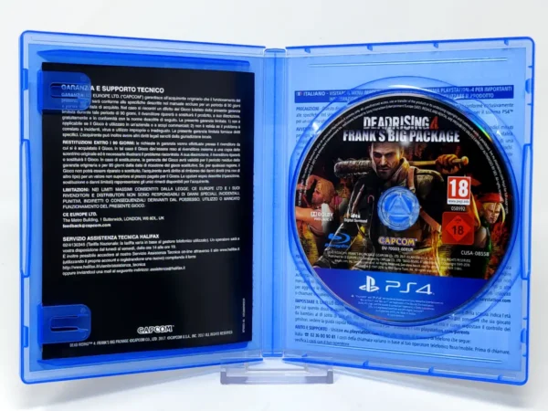 Interior del juego Dead Rising 4: Frank's Big Package (ESP) para PlayStation 4 con disco y manual