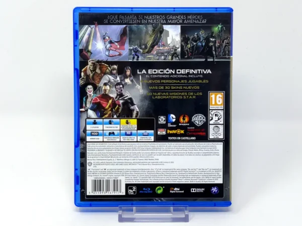 Parte trasera de Injustice: Gods Among Us (Ultimate Edition) (ESP) para PlayStation 4, edición PAL España