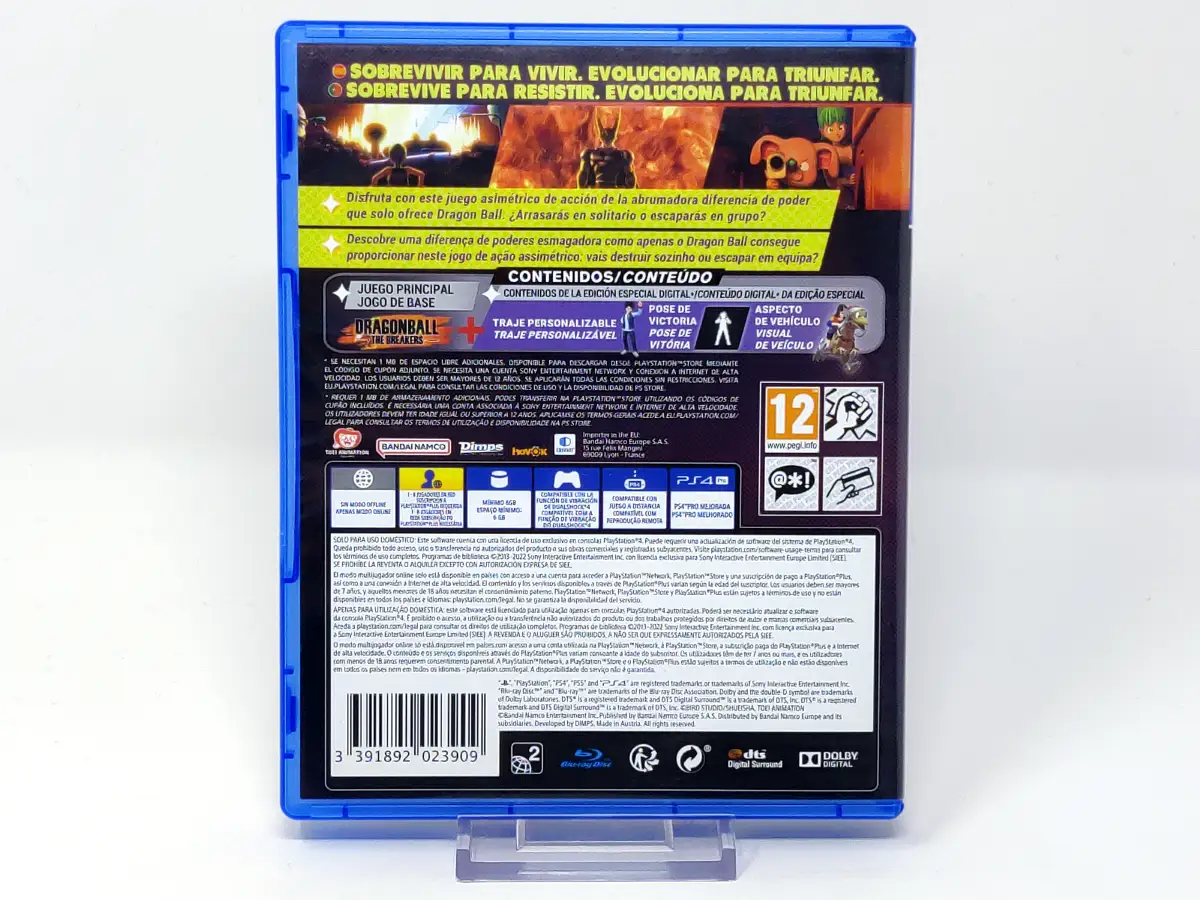 Parte trasera de Dragon Ball: The Breakers (Special Edition) (ESP) para PlayStation 4, edición PAL España