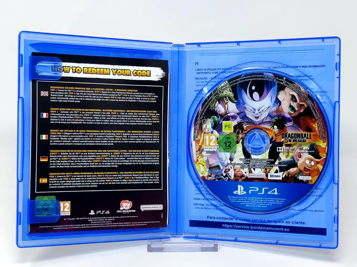Interior del juego Dragon Ball: The Breakers (Special Edition) (ESP) para PlayStation 4 con disco y manual