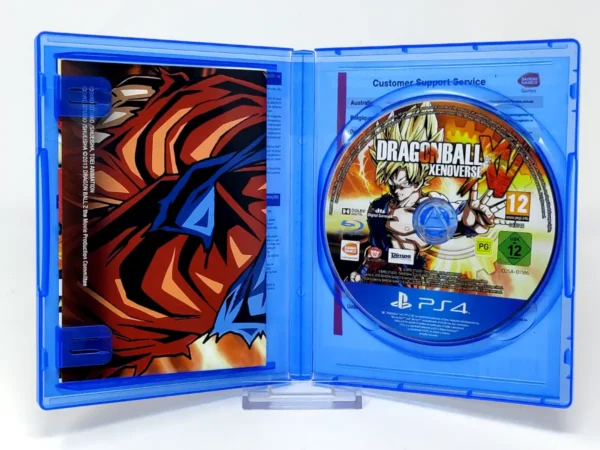 Interior del juego Dragon Ball Xenoverse (ESP) para PlayStation 4 con disco y manual