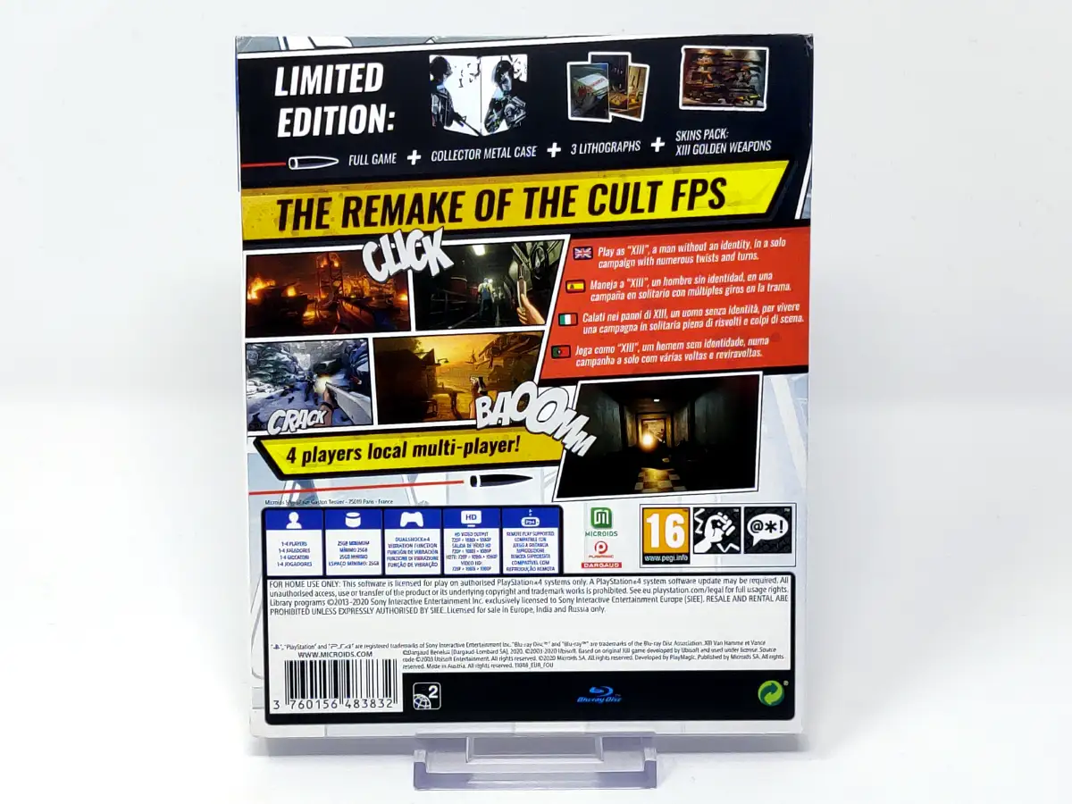 Parte trasera de XIII (Limited Edition) (ESP) para PlayStation 4, edición PAL España