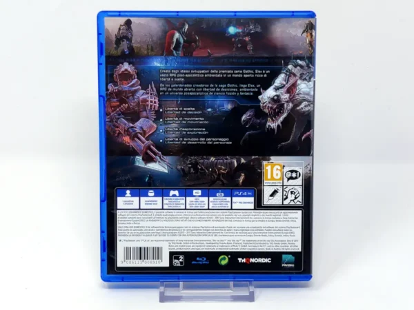 Parte trasera de ELEX (ESP) para PlayStation 4, edición PAL España