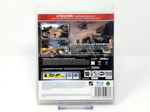 Parte trasera de Soldier of Fortune: Venganza (ESP) para PlayStation 3, edición PAL España