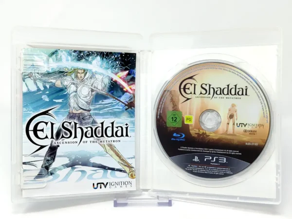 Interior del juego El Shaddai: Ascension of the Metatron (ESP) para PlayStation 3 con disco y manual