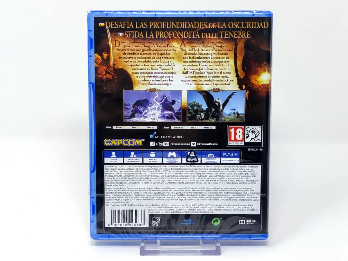 Parte trasera de Dragon's Dogma: Dark Arisen (ESP) (Precintado) para PlayStation 4, edición PAL España