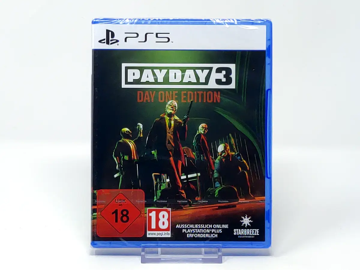Portada de Payday 3 (Day One Edition) (ALE) (Precintado) para PlayStation 5, edición PAL Alemania, nuevo