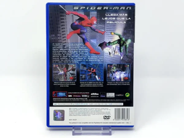 Parte trasera de Spider-Man (ESP) para PlayStation 2, edición PAL España