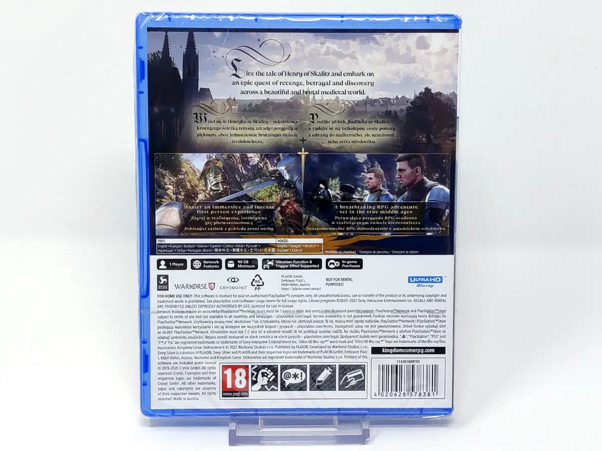 Parte trasera de Kingdom Come: Deliverance II (EUR) (Precintado) para PlayStation 5, edición PAL EUR