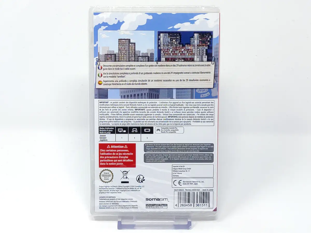 Parte trasera de Project Highrise (Architect's Edition) (ESP) (Precintado) para Nintendo Switch, edición PAL España