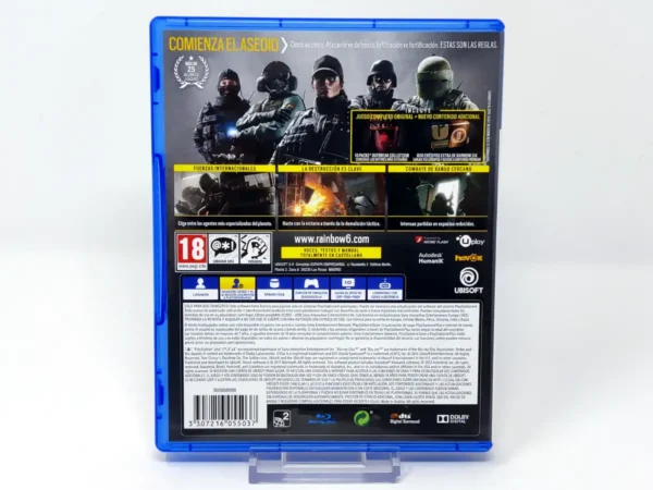 Parte trasera de Tom Clancy's Rainbow Six Siege (Advanced Edition) (ESP) para PlayStation 4, edición PAL España