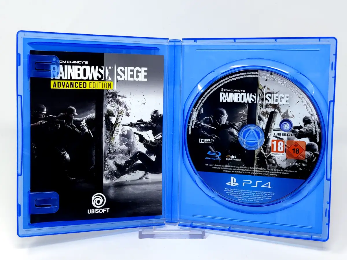 Interior del juego Tom Clancy's Rainbow Six Siege (Advanced Edition) (ESP) para PlayStation 4 con disco y manual