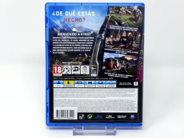 Parte trasera de Far Cry 4 (ESP) para PlayStation 4, edición PAL España