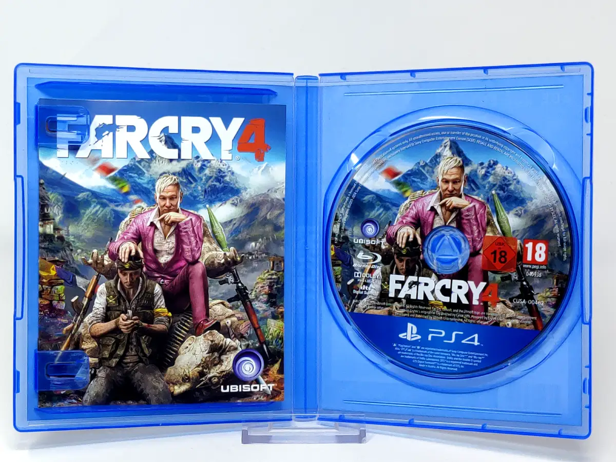 Interior del juego Far Cry 4 (ESP) para PlayStation 4 con disco y manual