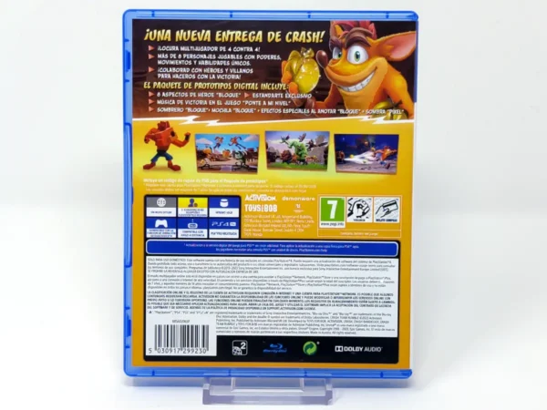 Parte trasera de Crash Team Rumble (Edición Deluxe Multigeneración) (ESP) para PlayStation 4, edición PAL España
