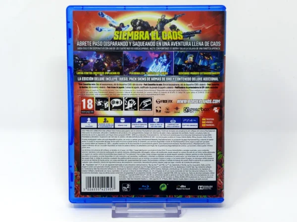 Parte trasera de Borderlands 3 (Edición Deluxe) (ESP) para PlayStation 4, edición PAL España