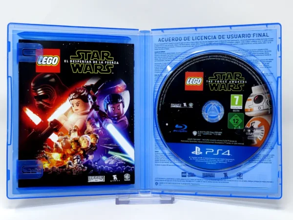 Interior del juego LEGO Star Wars: El Despertar de la Fuerza (ESP) para PlayStation 4 con disco y manual