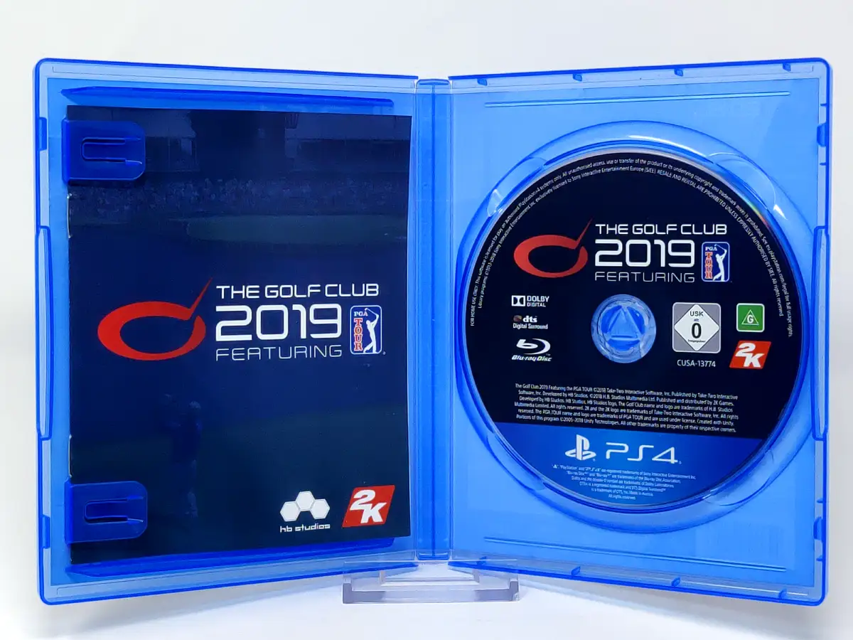 Interior del juego The Golf Club 2019 featuring PGA TOUR (ESP) para PlayStation 4 con disco y manual