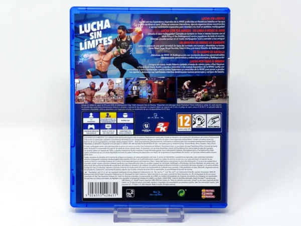 Parte trasera de WWE 2K Battlegrounds (ESP) para PlayStation 4, edición PAL España