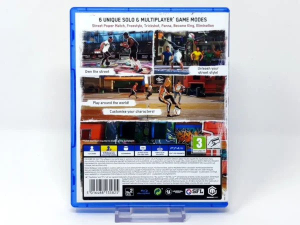 Parte trasera de Street Power Football (EUR) para PlayStation 4, edición PAL EUR