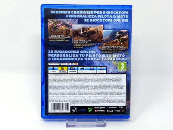 Parte trasera de MX vs. ATV Supercross Encore (ESP) para PlayStation 4, edición PAL España