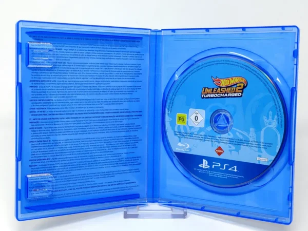 Interior del juego Hot Wheels: Unleashed 2 - Turbocharged (ESP) para PlayStation 4 con disco y manual