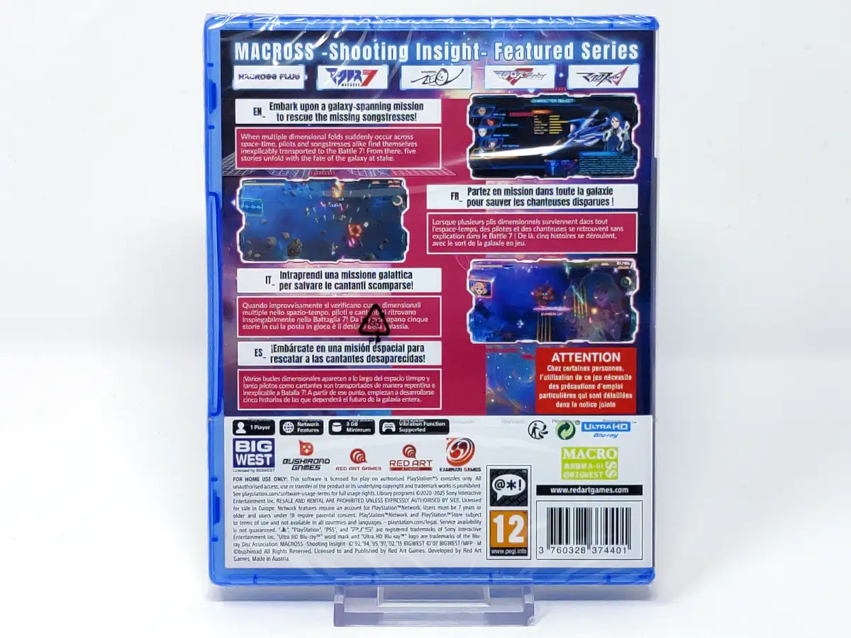 Parte trasera de MACROSS -Shooting Insight- (ESP) (Precintado) para PlayStation 5, edición PAL España