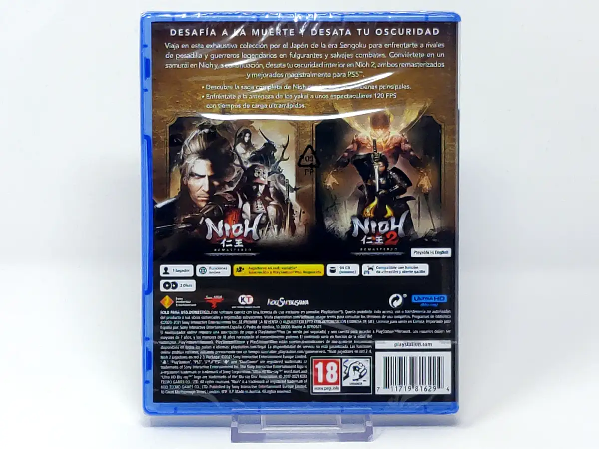 Parte trasera de Nioh Collection (ESP) (Precintado) para PlayStation 5, edición PAL España