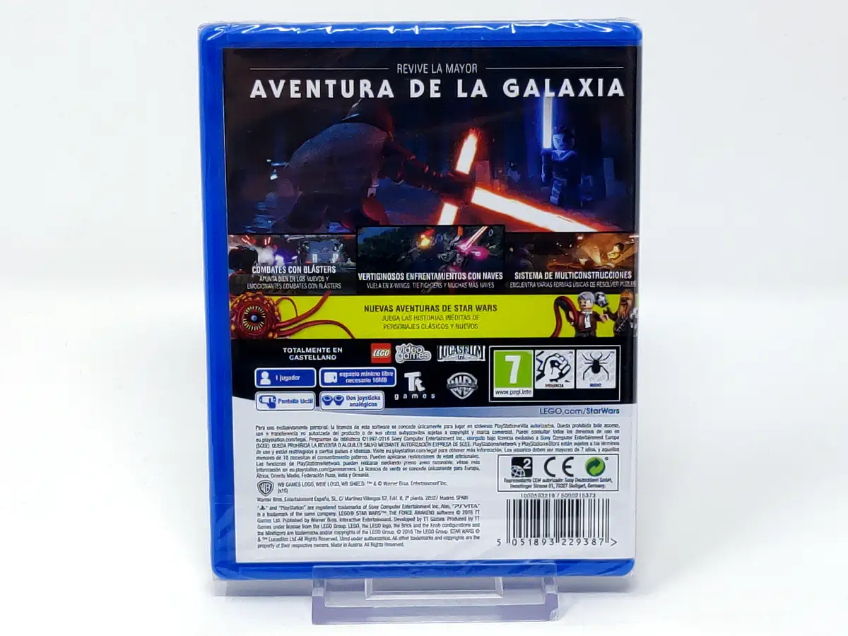 Parte trasera de LEGO Star Wars: El Despertar De La Fuerza (ESP) (Precintado) para PS Vita, edición PAL España
