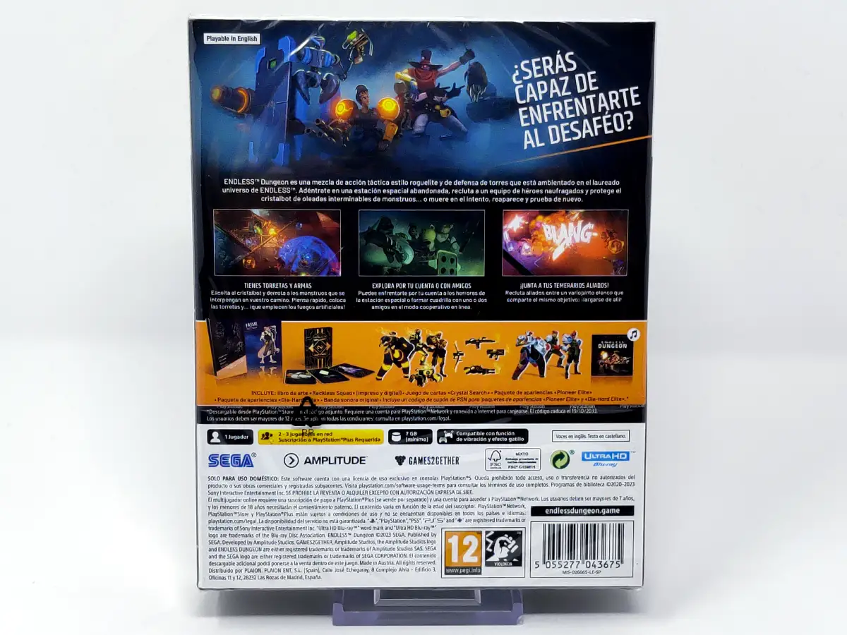 Parte trasera de Endless Dungeon (Day One Edition) (ESP) (Precintado) para PlayStation 5, edición PAL España