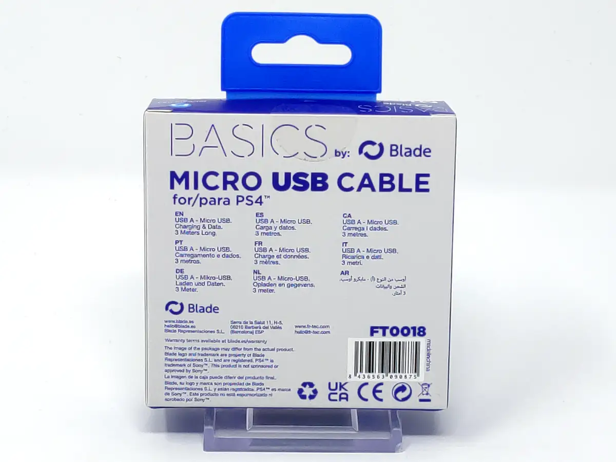 Cable Micro USB to USB para PS4 para PlayStation 4, edición PAL España, nuevo
