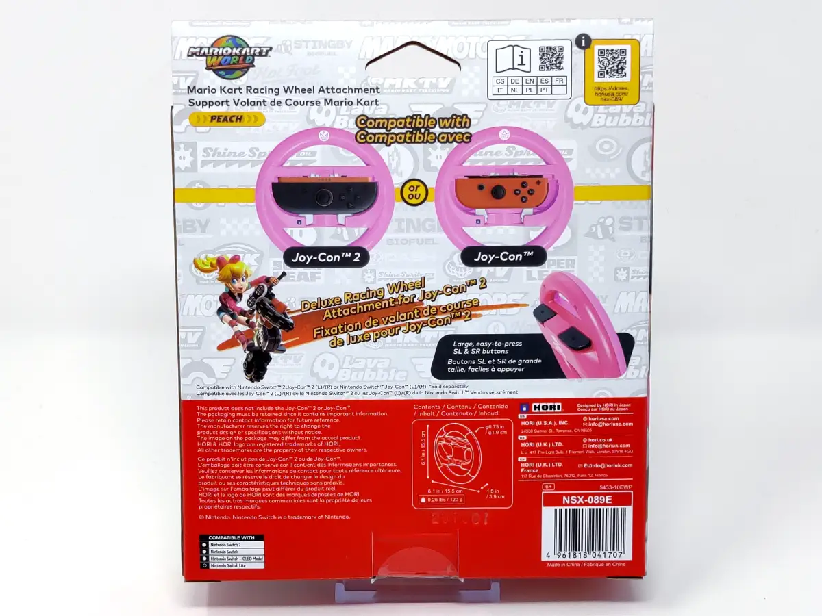 Adaptador Volante para Mario Kart (Peach Rosa) (Switch 2) para Nintendo Switch, edición PAL España, nuevo