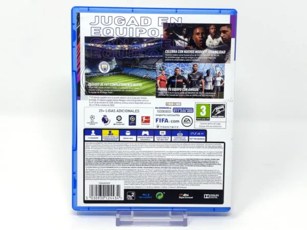 Parte trasera de FIFA 21 (ESP) para PlayStation 4, edición PAL España