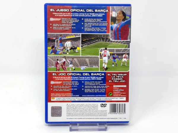 Parte trasera de Club Football 2005: FC Barcelona (ESP) para PlayStation 2, edición PAL España