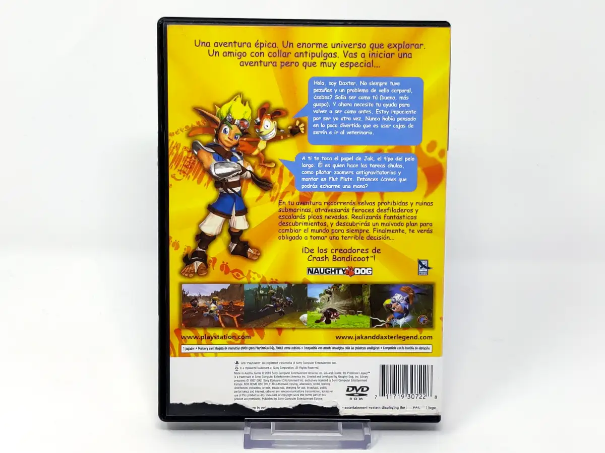 Parte trasera de Jak and Daxter: El Legado de los Precursores (ESP) (Rebajado) para PlayStation 2, edición PAL España