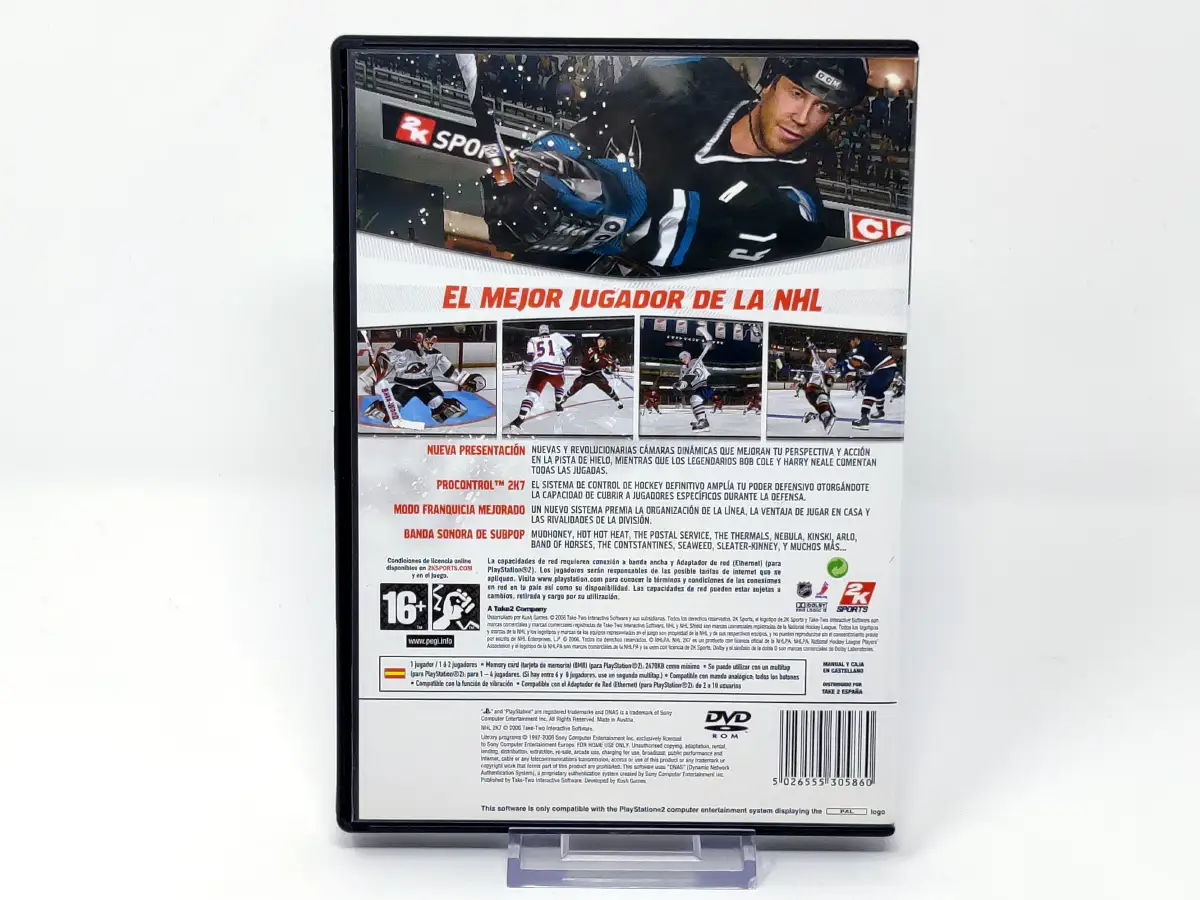 Parte trasera de NHL 2K7 (ESP) (Rebajado) para PlayStation 2, edición PAL España