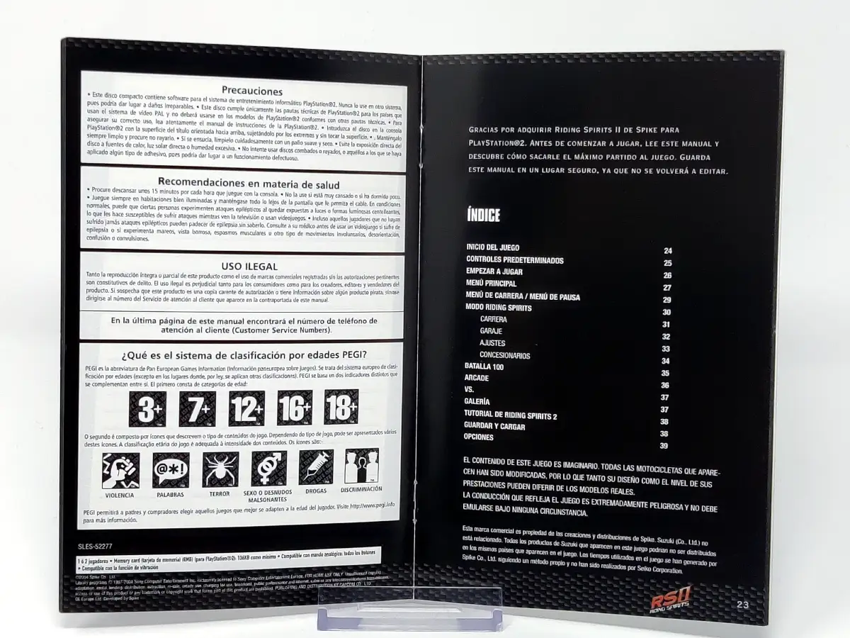 RSII: Riding Spirits (ESP) (Manual) para PlayStation 2, edición PAL España, de segunda mano
