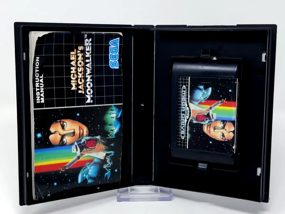 Lateral de la caja de Michael Jackson's Moonwalker (ESP) para Sega Mega Drive