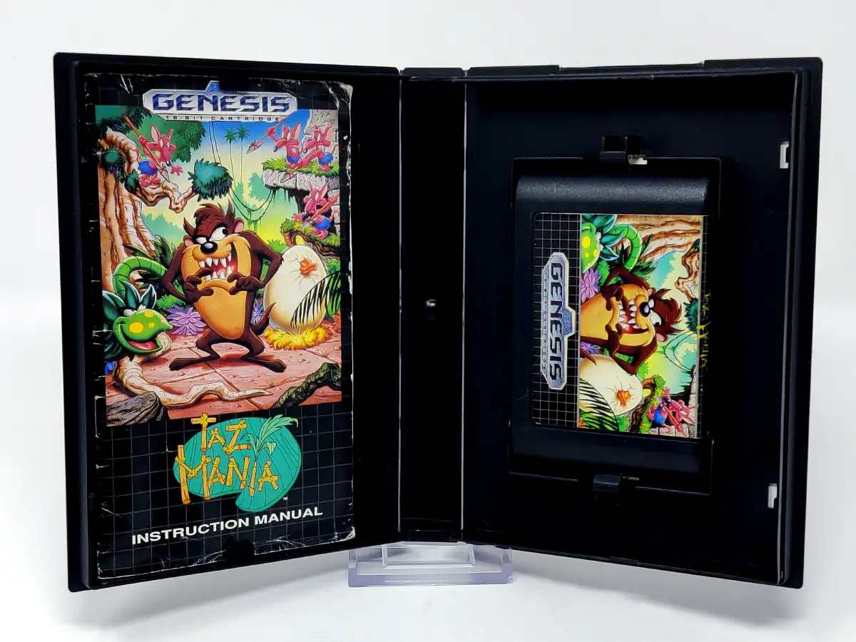 Lateral de la caja de Taz-Mania (USA) para Sega Mega Drive