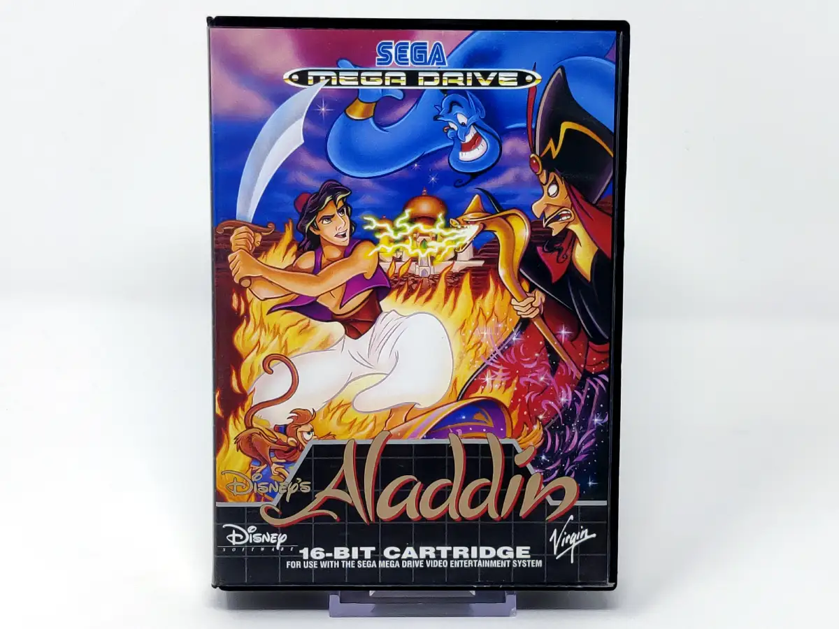Portada de Disney's Aladdin (ESP) para Sega Mega Drive, edición PAL España, de segunda mano