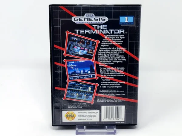 Parte trasera de The Terminator (USA) para Sega Mega Drive, edición NTSC USA