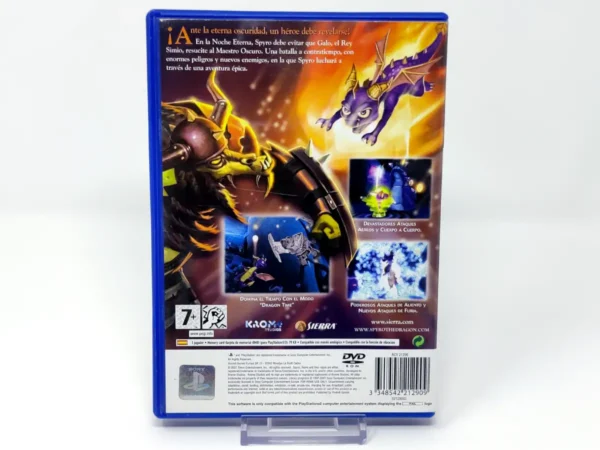 Parte trasera de La Leyenda de Spyro: La Noche Eterna (ESP) para PlayStation 2, edición PAL España