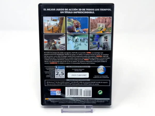 Parte trasera de Half-Life (ESP) para PC, edición PAL España