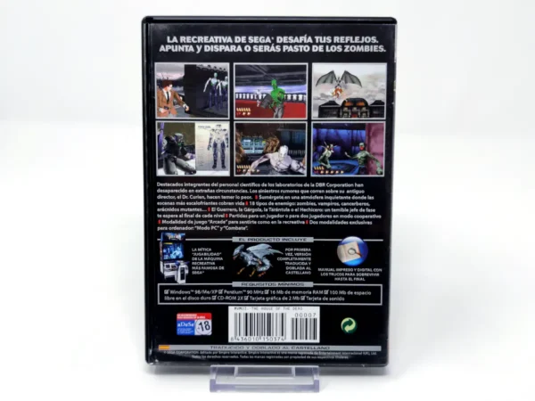Parte trasera de The House of the Dead (ESP) para PC, edición PAL España
