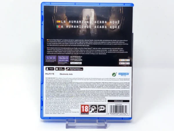 Parte trasera de Dead Space (ESP) para PlayStation 5, edición PAL España