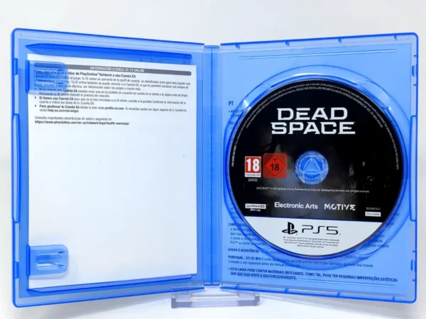 Interior del juego Dead Space (ESP) para PlayStation 5 con disco y manual