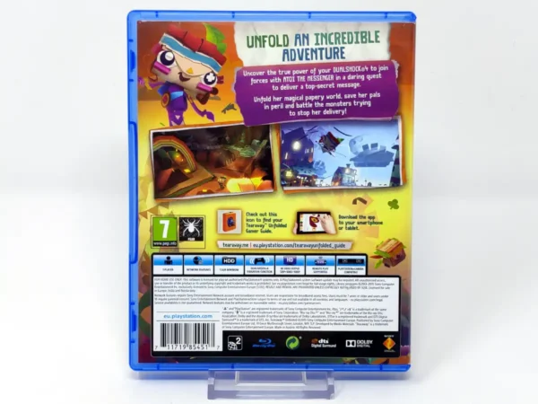 Parte trasera de Tearaway Unfolded (ESP) para PlayStation 4, edición PAL España